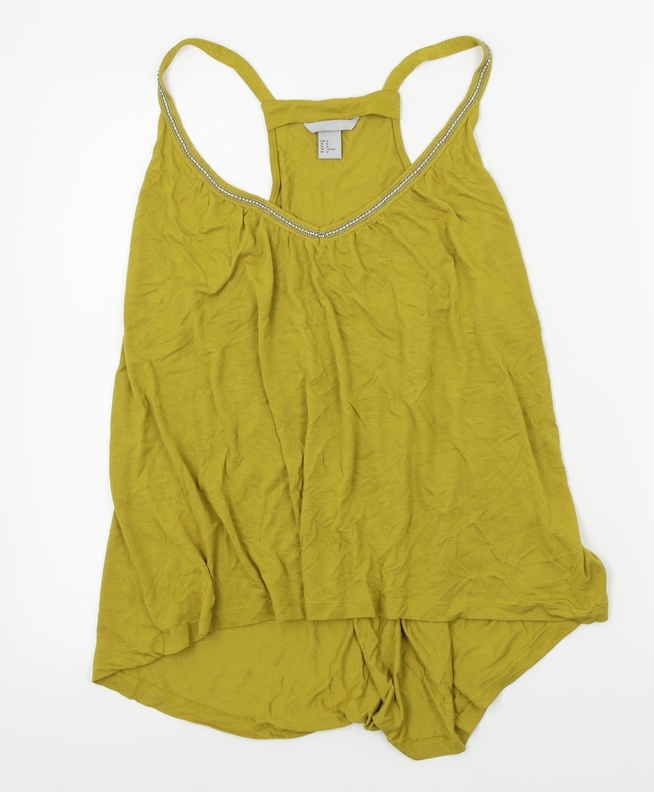 Womens UK Size M H&M Yellow Basic Tank