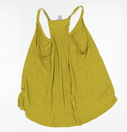 Womens UK Size M H&M Yellow Basic Tank