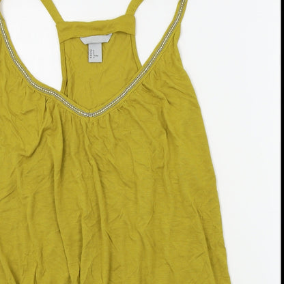 Womens UK Size M H&M Yellow Basic Tank