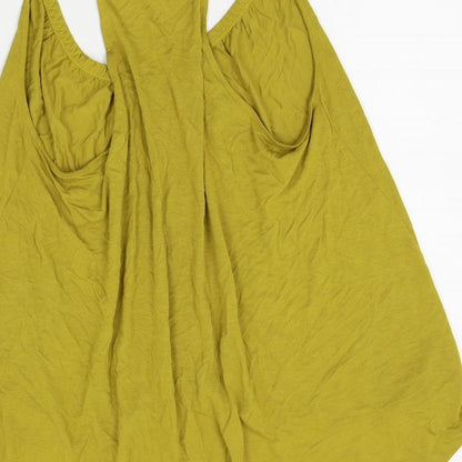 Womens UK Size M H&M Yellow Basic Tank
