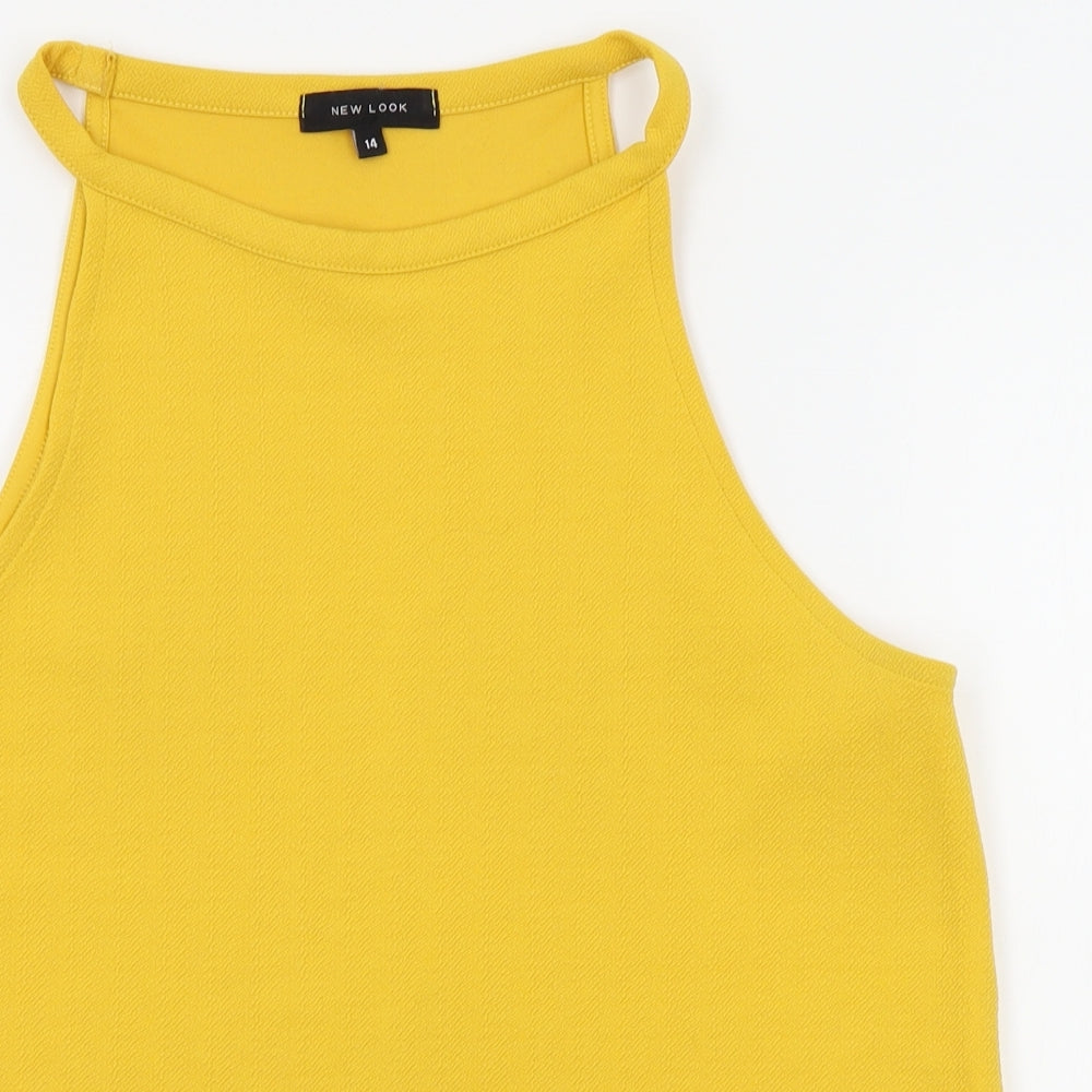 Womens UK Size 14 New Look Yellow Camisole Blouse