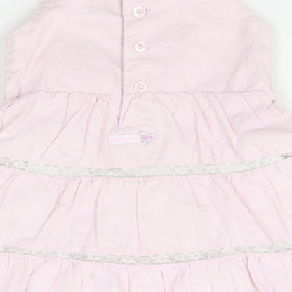 minibasix Girls Pink   Pinafore/Dungaree Dress  Size 9-12 Months