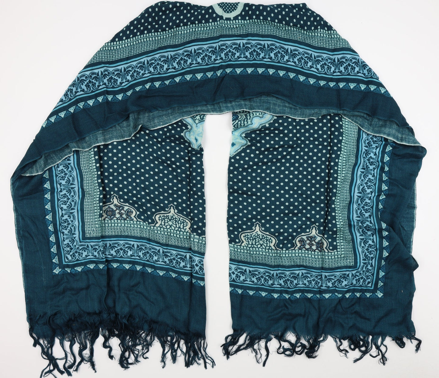 Preworn Womens Blue Fair Isle   Scarf