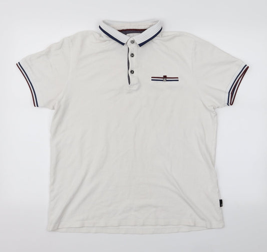 Mens UK Size L Burton White  Button-Up Short Sleeve Casual Shirt