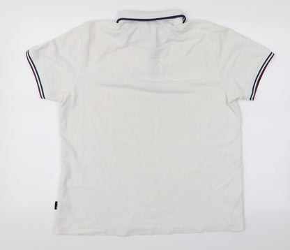 Mens UK Size L Burton White  Button-Up Short Sleeve Casual Shirt