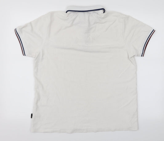 Mens UK Size L Burton White  Button-Up Short Sleeve Casual Shirt