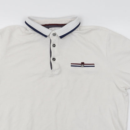 Mens UK Size L Burton White  Button-Up Short Sleeve Casual Shirt