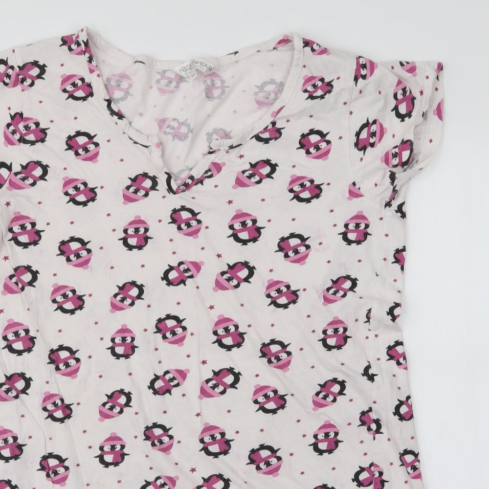 Nightwear Essentials Womens Pink Animal Print  Top Pyjama Top Size 10