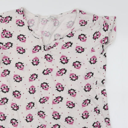 Nightwear Essentials Womens Pink Animal Print  Top Pyjama Top Size 10