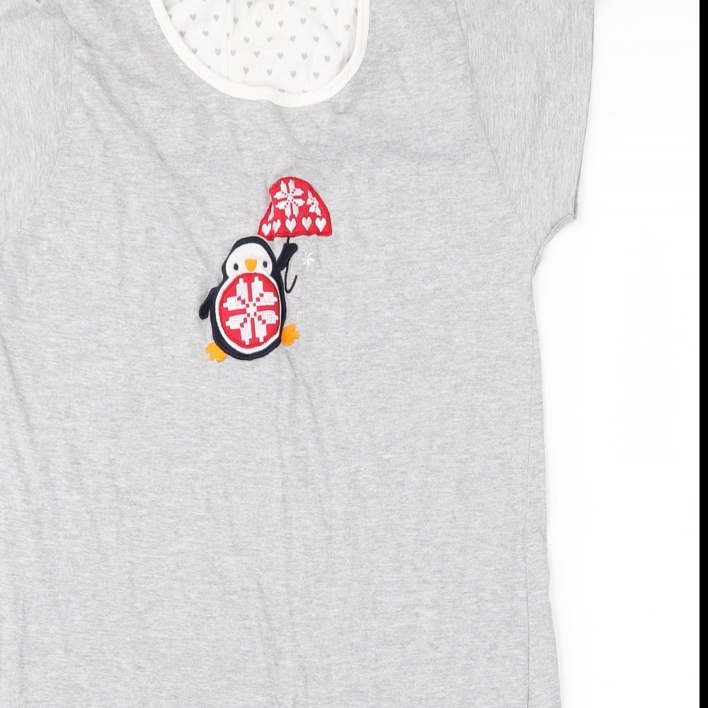 Secret Possessions Womens Grey   Top Pyjama Top Size M  - Penguin