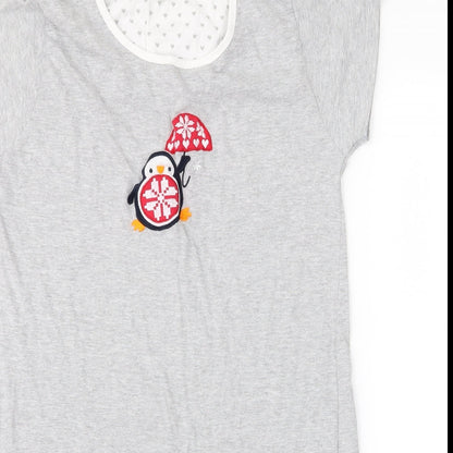 Secret Possessions Womens Grey   Top Pyjama Top Size M  - Penguin