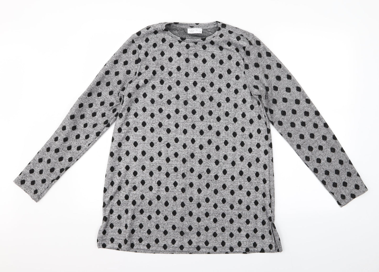 Womens UK Size 10 Papaya Grey Pullover Jumper