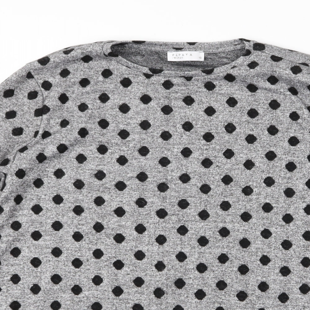 Womens UK Size 10 Papaya Grey Pullover Jumper