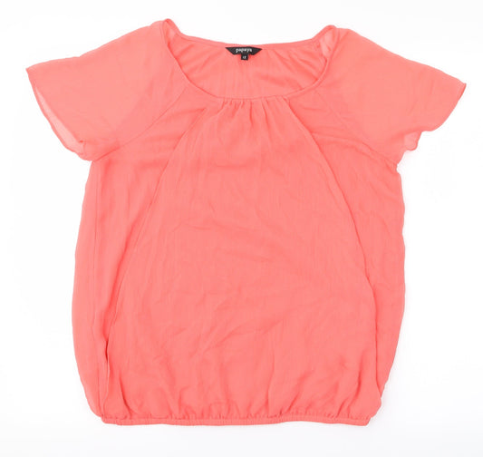 Papaya Womens Red   Basic Blouse Size 12