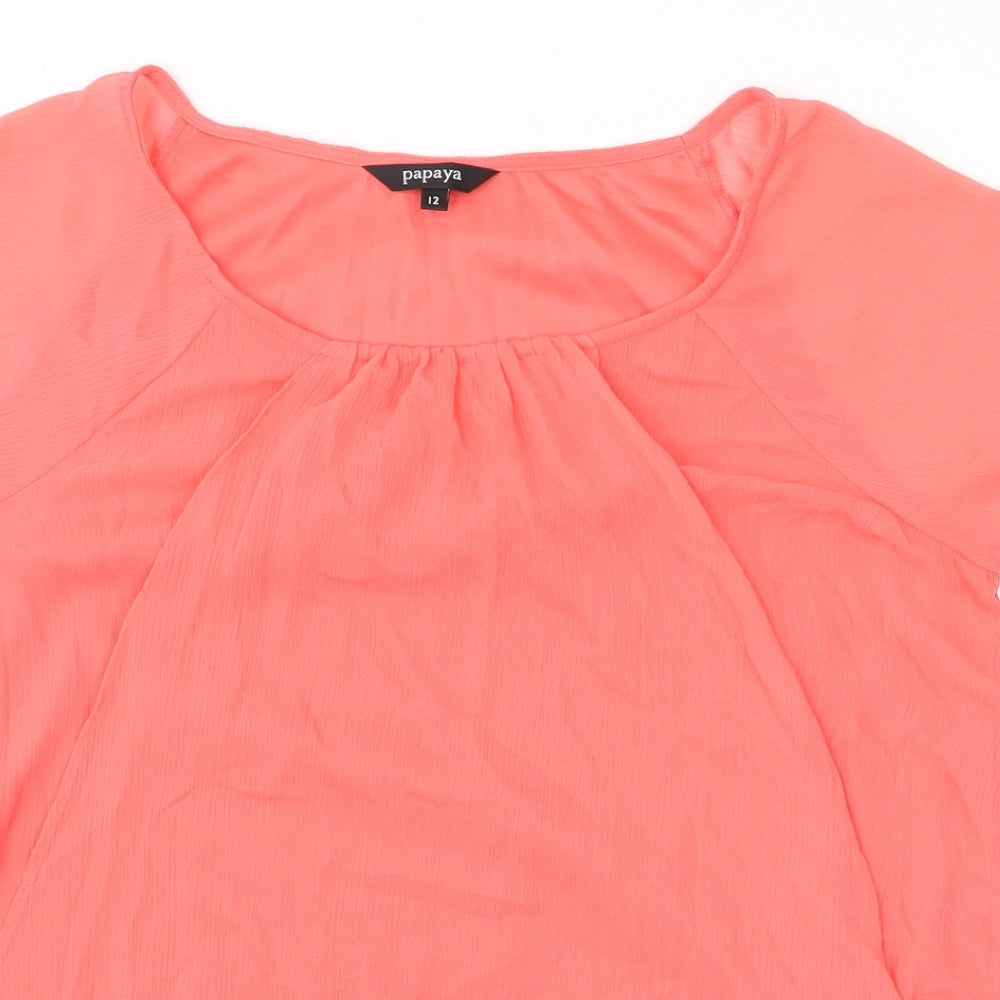 Papaya Womens Red   Basic Blouse Size 12