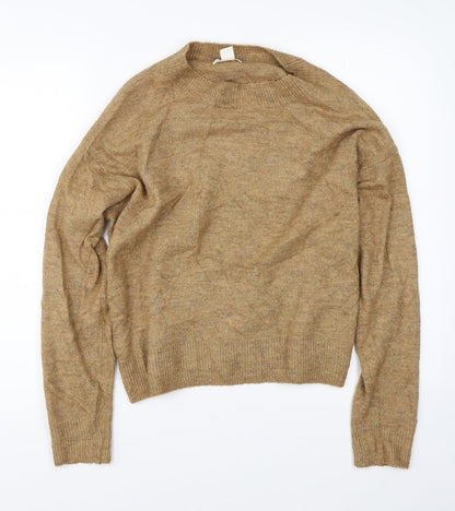 H&M Mens Brown  Knit Pullover Jumper Size S