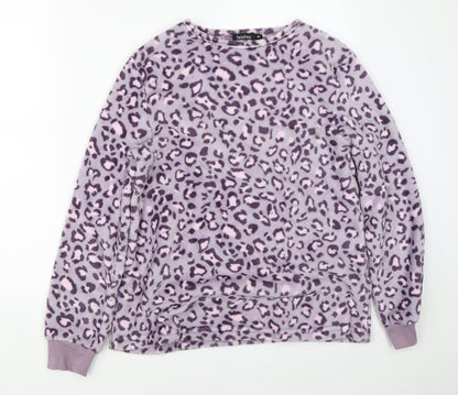 Booho Womens Purple Animal Print   Pyjama Top Size M