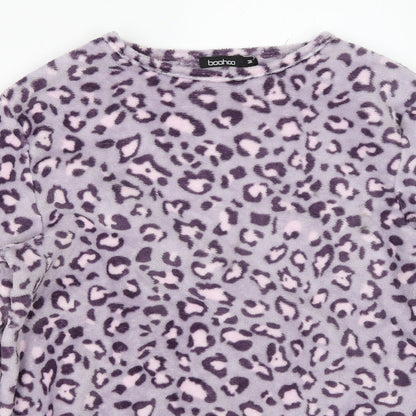 Booho Womens Purple Animal Print   Pyjama Top Size M