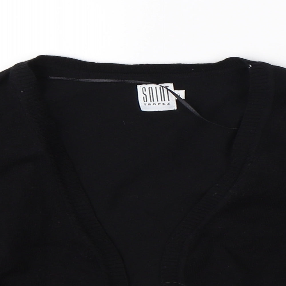 Womens UK Size S Saint Tropez Black Cardigan Jumper