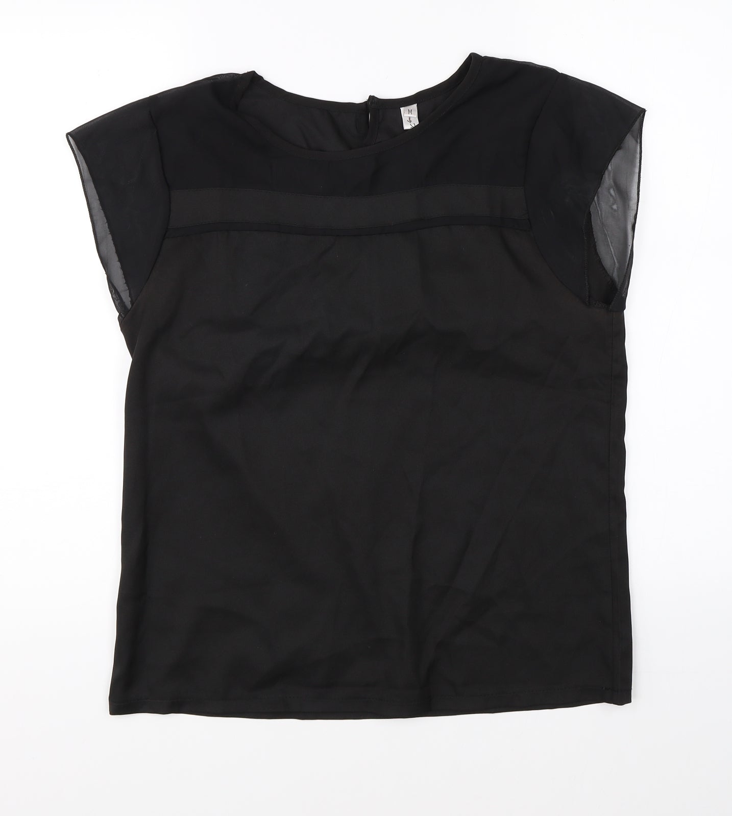 Womens UK Size M Preworn Black Basic Blouse