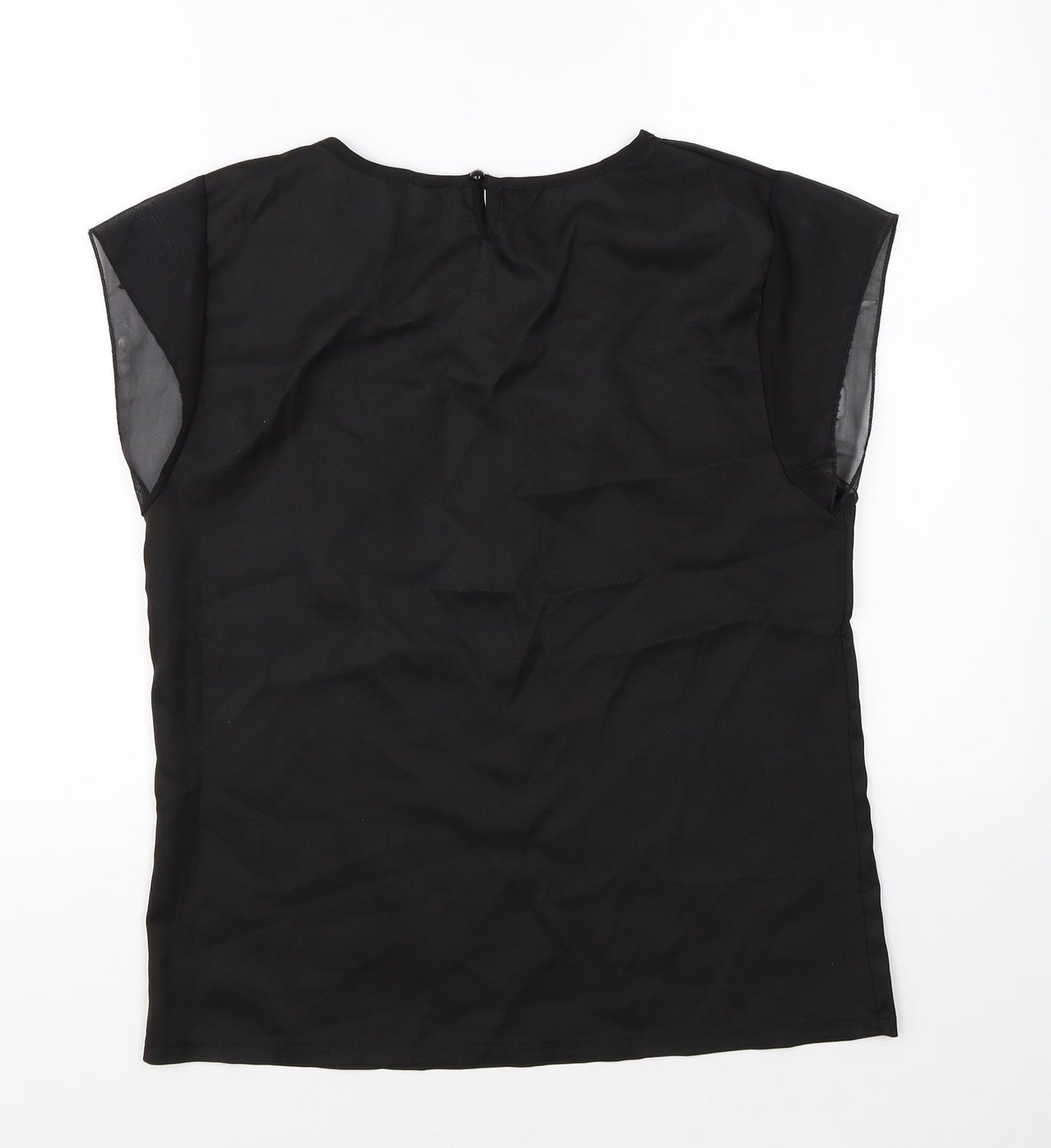 Womens UK Size M Preworn Black Basic Blouse