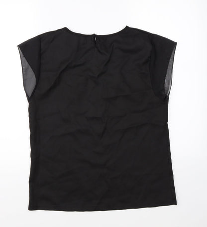 Womens UK Size M Preworn Black Basic Blouse