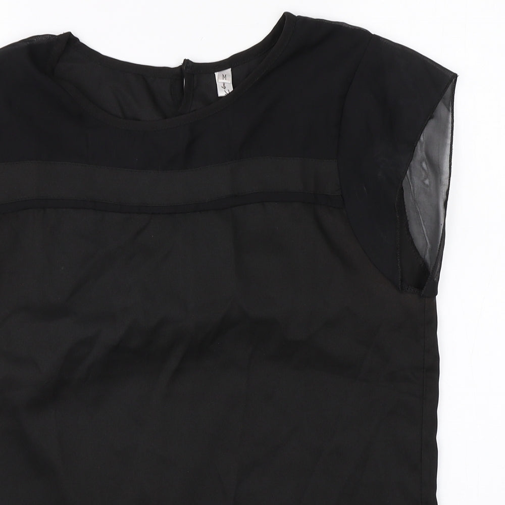 Womens UK Size M Preworn Black Basic Blouse