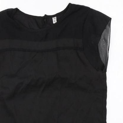 Womens UK Size M Preworn Black Basic Blouse