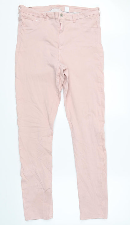 & Denim Womens Pink  Denim Jegging Jeans Size 36 L32 in
