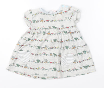 Mini Club Girls Grey   Shift  Size 3-6 Months  - vegetabels