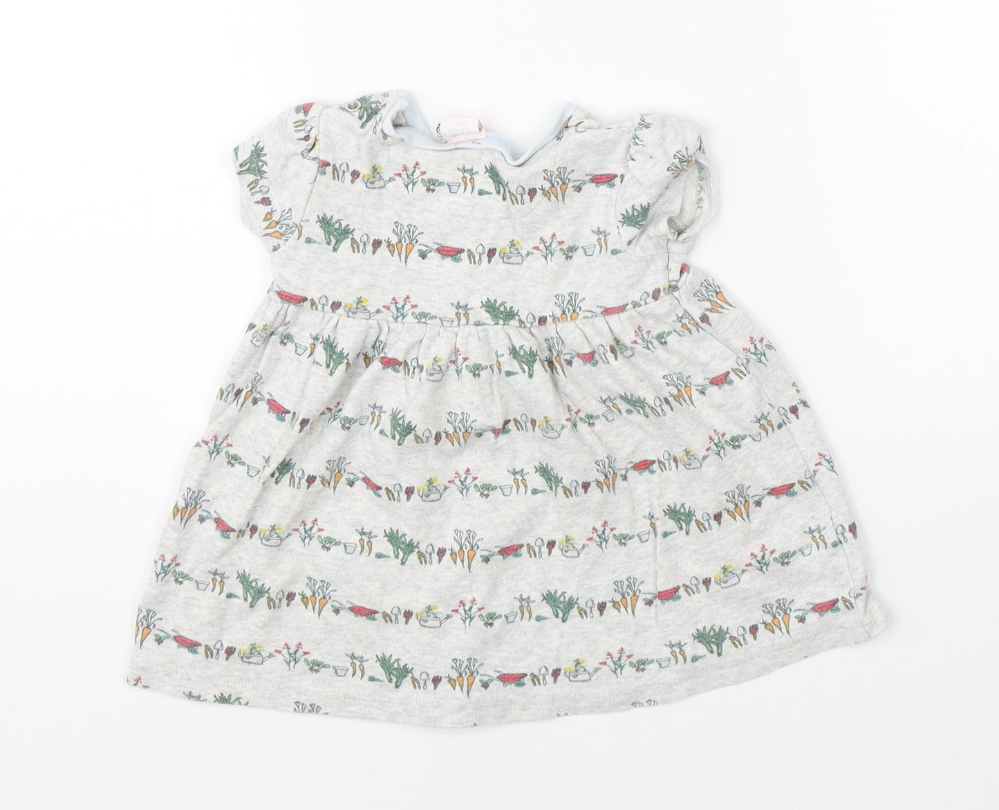Mini Club Girls Grey   Shift  Size 3-6 Months  - vegetabels