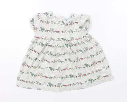 Mini Club Girls Grey   Shift  Size 3-6 Months  - vegetabels