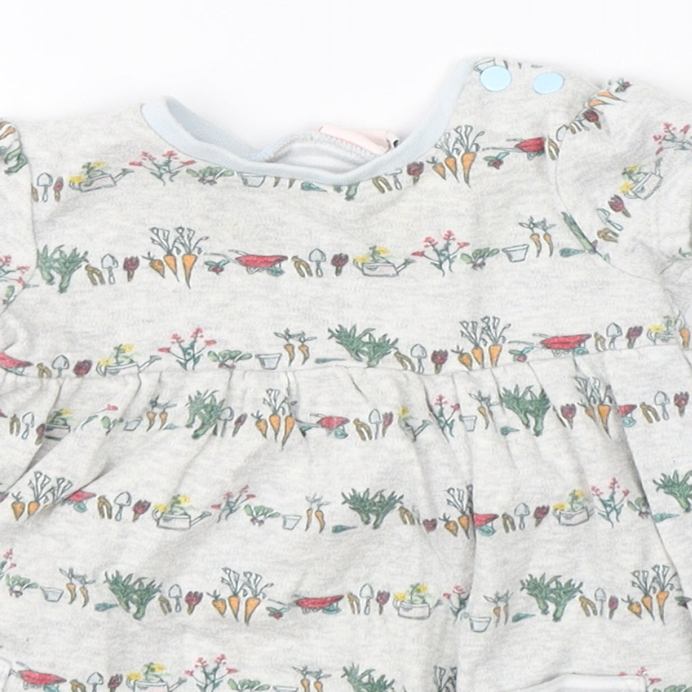 Mini Club Girls Grey   Shift  Size 3-6 Months  - vegetabels