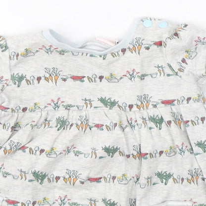Mini Club Girls Grey   Shift  Size 3-6 Months  - vegetabels