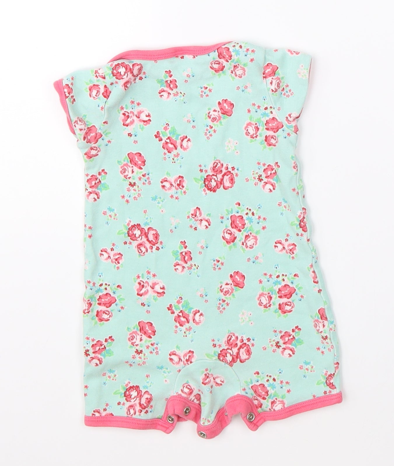 Mini Club Girls Green Floral  Romper One-Piece Size 3-6 Months