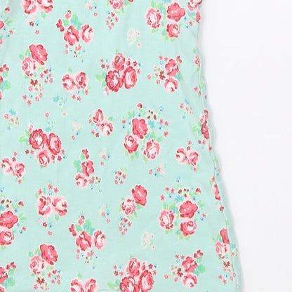 Mini Club Girls Green Floral  Romper One-Piece Size 3-6 Months