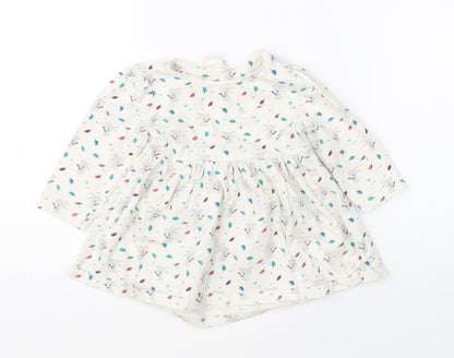 Mini Club Girls White   Shift  Size 6-9 Months