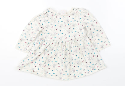 Mini Club Girls White   Shift  Size 6-9 Months