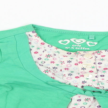 George Girls Green   Pullover Jumper Size 9-12 Months