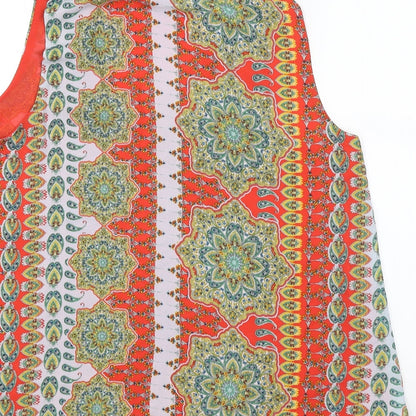 Rose+Olive Womens Orange Paisley  Basic Tank Size L