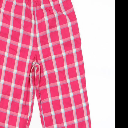 George Girls Pink Check  Jogger Trousers Size 5-6 Years