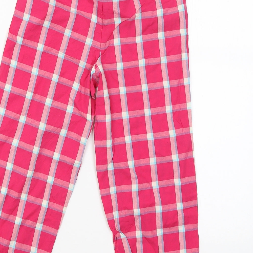 George Girls Pink Check  Jogger Trousers Size 5-6 Years