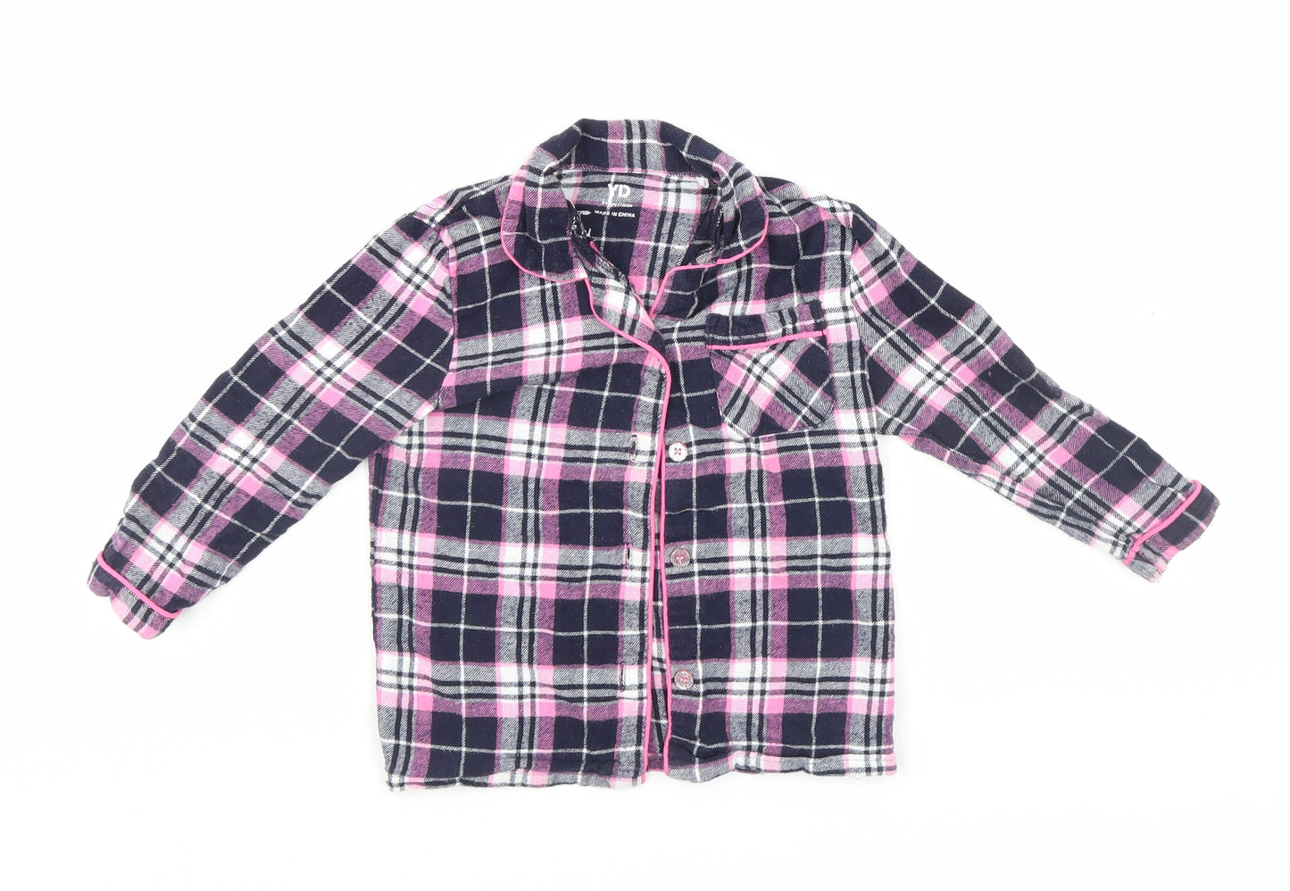 YD Girls Multicoloured Check  Top Pyjama Top Size 4-5 Years