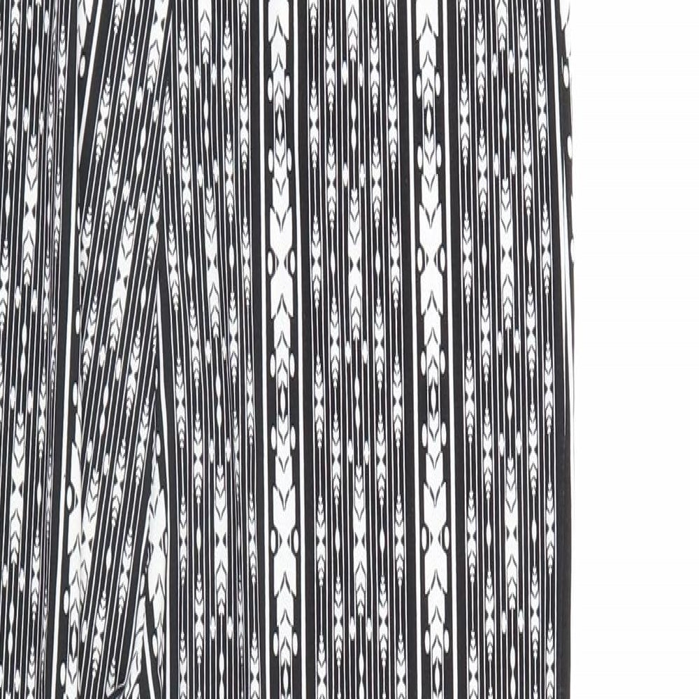 QED London Womens Black Geometric  Jumpsuit One-Piece Size 8