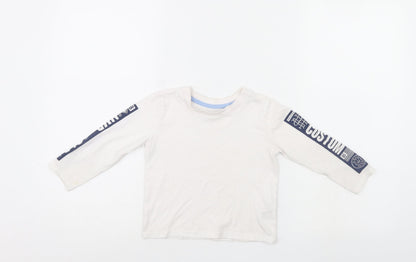 Primark Boys White   Pullover Jumper Size 2-3 Years