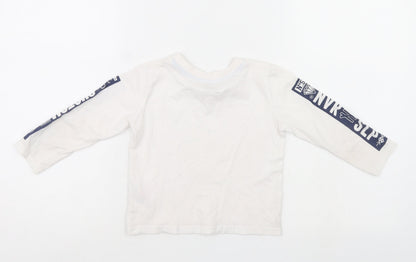 Primark Boys White   Pullover Jumper Size 2-3 Years