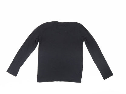 NEXT Girls Black   Pullover Jumper Size 10 Years  - love hearts