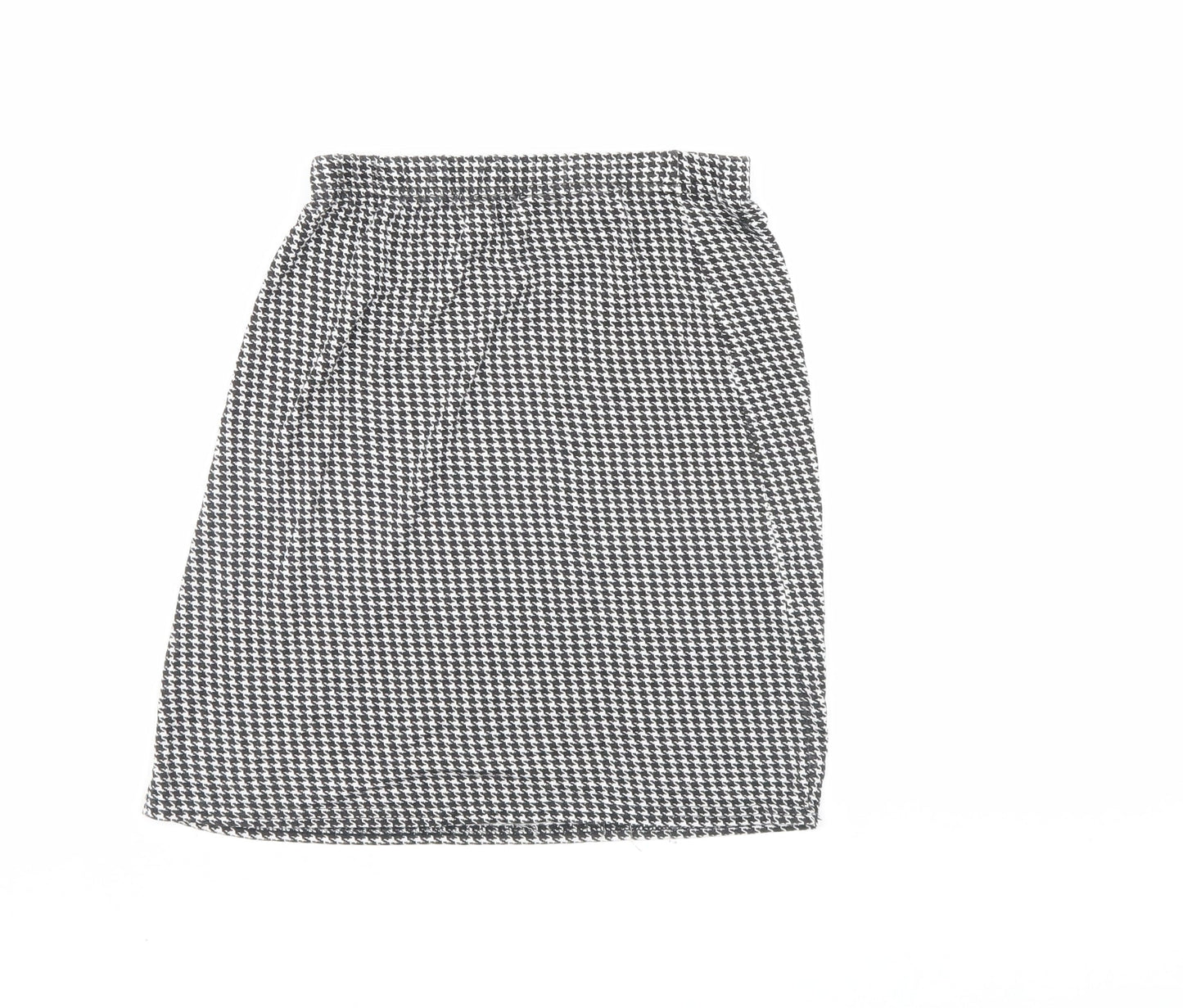 PRETTYLITTLETHING Womens Black Herringbone  Mini Skirt Size 10