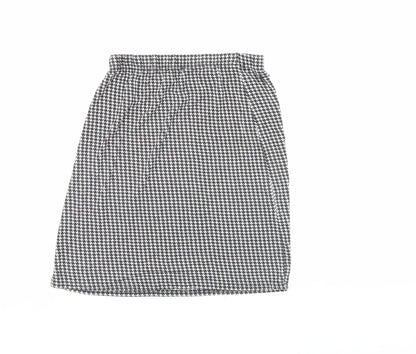 PRETTYLITTLETHING Womens Black Herringbone  Mini Skirt Size 10