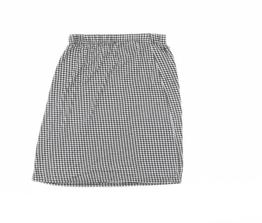PRETTYLITTLETHING Womens Black Herringbone  Mini Skirt Size 10